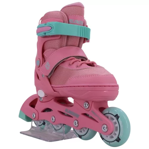 Inline görkorcsolya, 30-33,5-ös méret, rózsaszín/türkiz