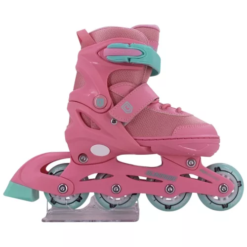 Inline görkorcsolya, 30-33,5-ös méret, rózsaszín/türkiz