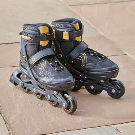 Inline görkorcsolya, 34-37-es méret, fekete/arany