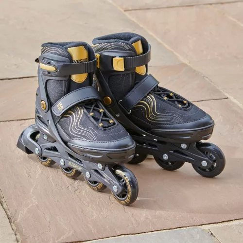 Inline görkorcsolya, 34-37-es méret, fekete/arany
