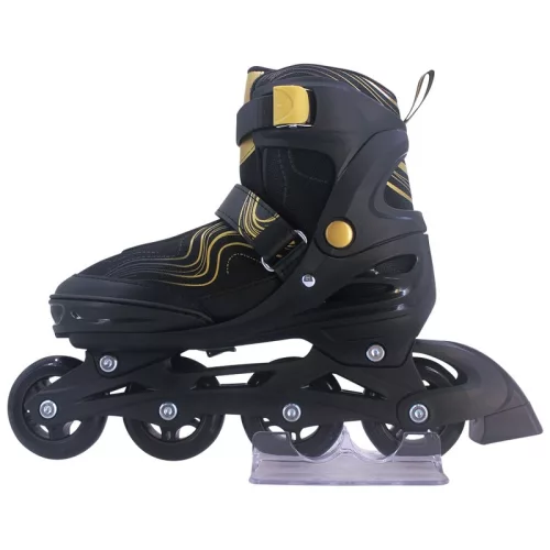 Inline görkorcsolya, 34-37-es méret, fekete/arany