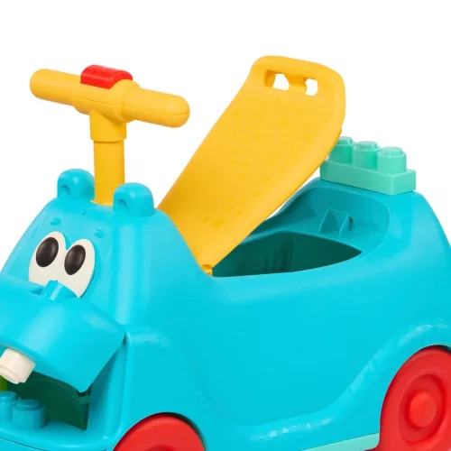 Flusspferd rutscherfahrzeug kék, fénnyel, hanggal és építőelemekkel