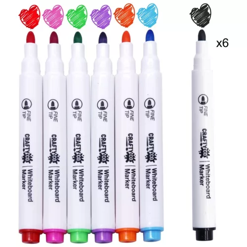 Crafty Co. fehértáblás marker szett, 12 db