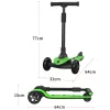 Lamborghini összecsukható roller LED kerekekkel, zöld