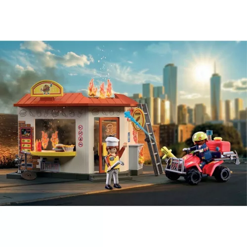 PLAYMOBIL City Action 72195 Tűzoltó quad hamburgeres bódéval
