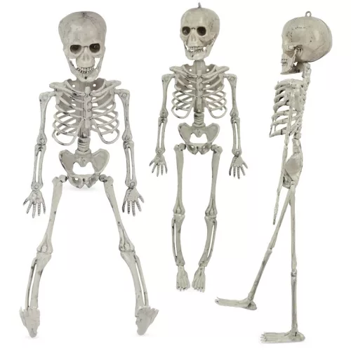 Halloween dekoráció: mozgatható csontváz, 45 cm