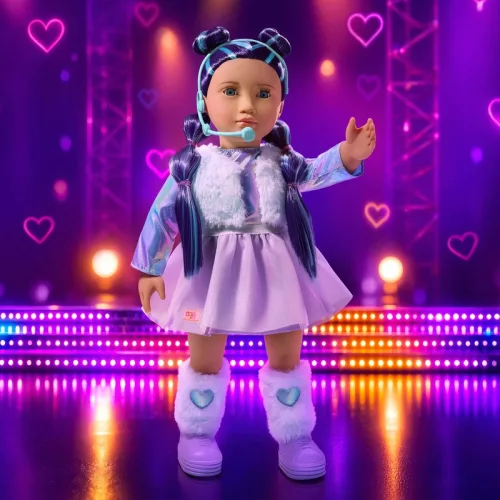 Our Generation KPop baba, Nika szőrmemellénnyel, 50 cm
