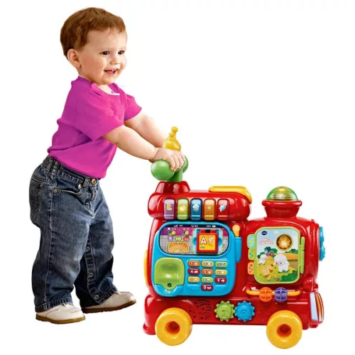 VTech ABC Vonat Járókelő ráülős kisautóval és játszótérrel, piros