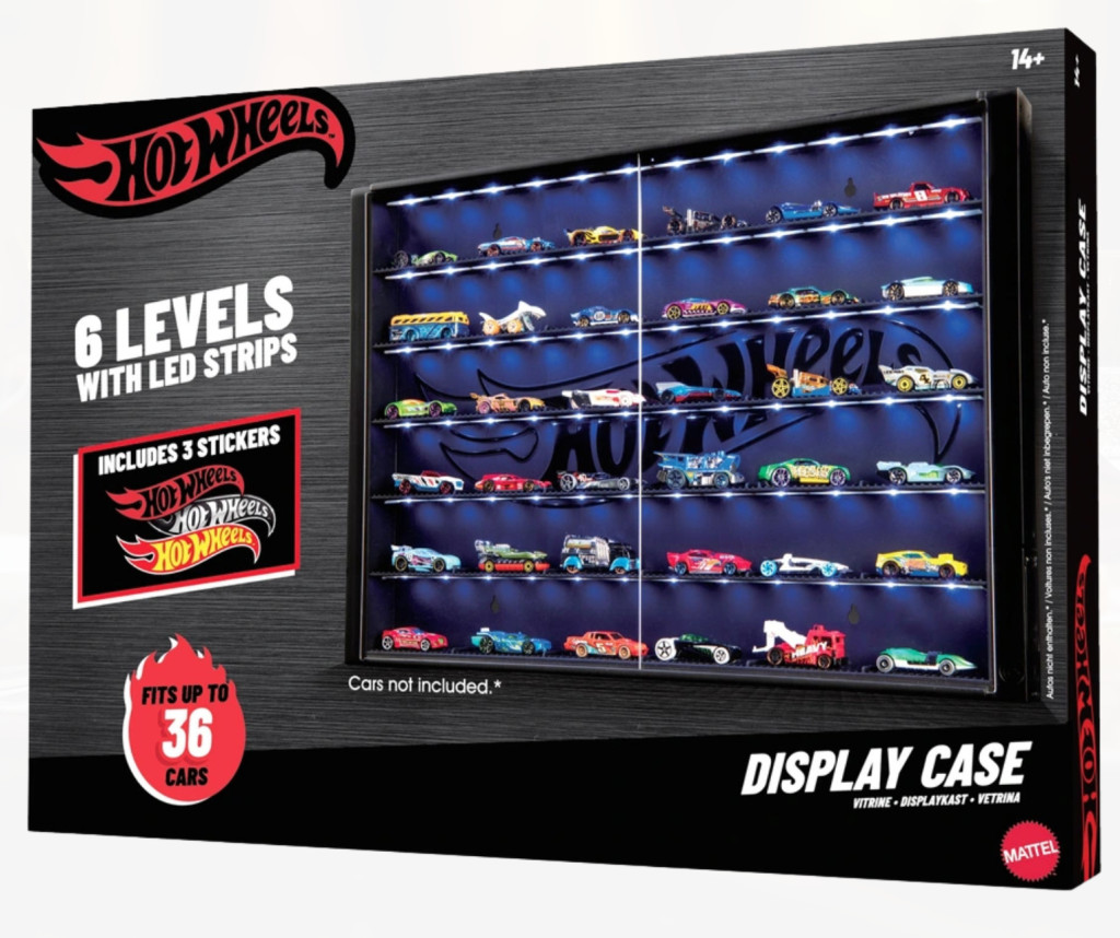 Hot Wheels kisautó display 5 szintes LED lámpákkal – fő nézet