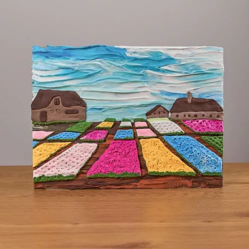OKTO SENSORY ART képkészítő gyurmakészlet, Vincent van Gogh - Virágágyások Hollandiában 30X40cm