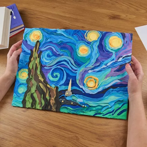 OKTO SENSORY ART képkészítő gyurmakészlet, Vincent van Gogh - Csillagos éj 30X40cm