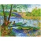 Diamond Dotz gyémántfestő kép, Van Gogh: Horgász és csónakok a Pont de Clichynél, 3–5 év, Többszínű