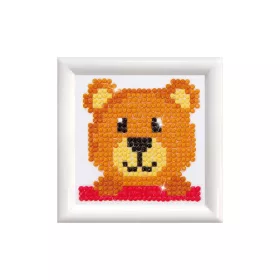   Diamond Dotz kis kezdő készlet gyémántfestő kép kerettel, maci