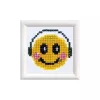 Diamond Dotz kis kezdő készlet gyémántfestő kép kerettel, mosolygó arcú emoji fülhallgatóval