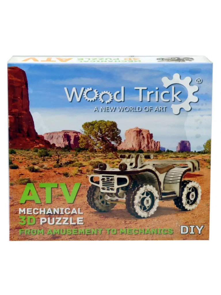 Wood Trick ATV quad 3D mechanikus fa modell – alternatív kép 1