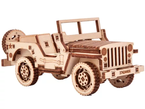 Wood Trick Jeep 3D mechanikus fa modell