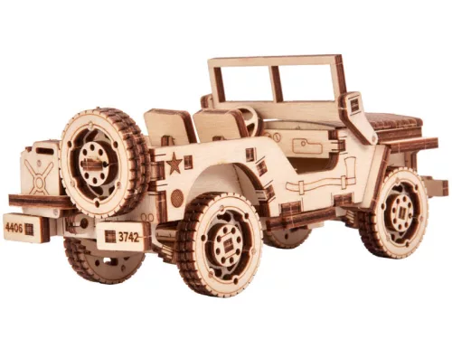 Wood Trick Jeep 3D mechanikus fa modell