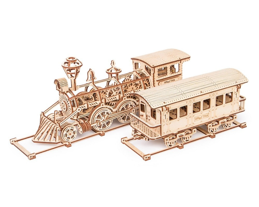 Wood Trick R17 gőzmozdony 3D fa mechanikus modell – alternatív kép 2