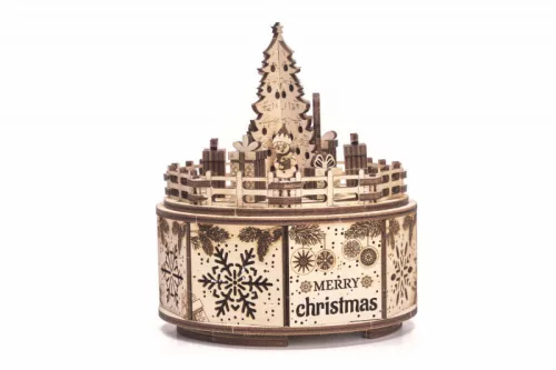 Wood Trick Télapó ajándékai zenélő doboz 3D fa mechanikus modell