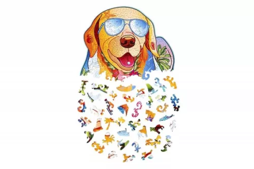 Wood Trick Szörföző labrador mágikus fa puzzle